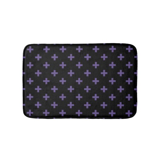 Ultra violet polka kruist zwart badmat (Voorkant)