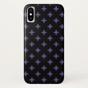 Ultra violet polka kruist zwart iPhone x hoesje