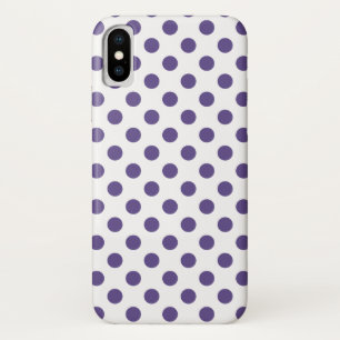 Ultra-violet polka-punten op wit iPhone x hoesje