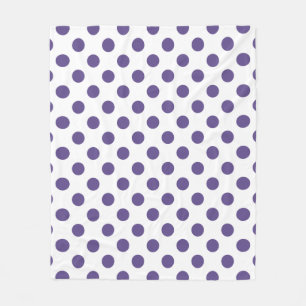 Ultra-violet polka-punten op wit fleece deken