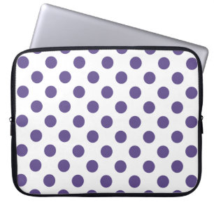 Ultra-violet polka-punten op wit laptop sleeve