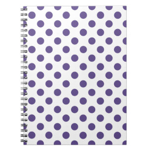 Ultra-violet polka-punten op wit notitieboek