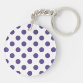 Ultra-violet polka-punten op wit sleutelhanger (Achterkant)