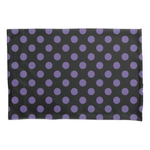 Ultra violet polka-punts op zwart kussensloop