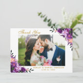 Ultra violet violet Mariage Floral Merci or (Debout devant)