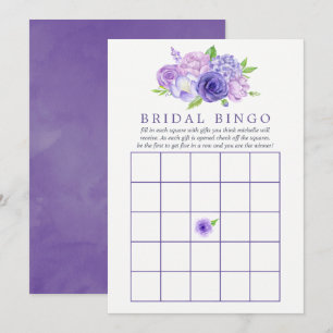 Ultra Violet Waterverf Bloem Bruidsdouche Bingo Kaart