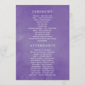 Ultra Violet Waterverf Floral Wedding Programma (Achterkant)