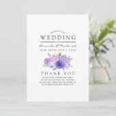 Ultra Violet Waterverf Floral Wedding Programma (Staand voorkant)
