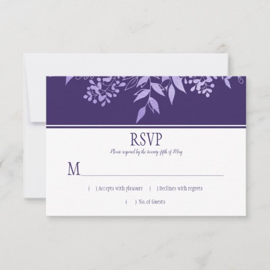 Ultra Violet Waterverf Leaf Pattern RSVP (Voorkant)