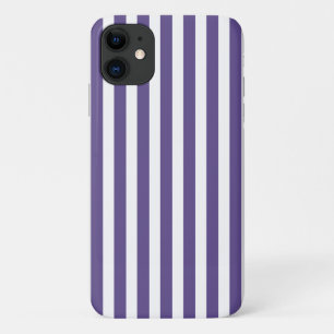 Ultra violette en witte candy strepen iPhone 11 hoesje