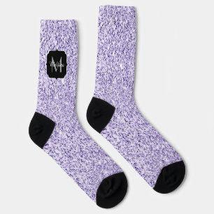 Ultra violette licht paarse glitter glans Monogram Sokken