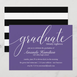 Ultra violette typografie Afstudeer Uitnodiging