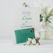 Ultradik Zilveren Trouwuitnodiging van Papier Kaart (Staand voorkant)