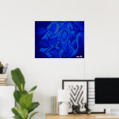 Ultramarien blauw modern hedendaags Abstract kunst Poster (Thuiskantoor)