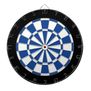 Ultramarien blauw zwart-wit dartbord