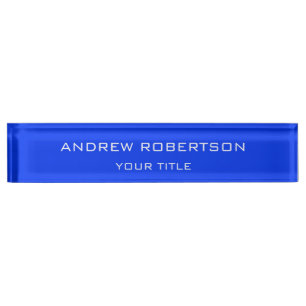 Ultramarijn Blauw Plain Elegant Minimalistisch Een Naambordje