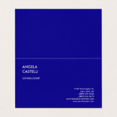 Ultramarijn Blauw Trendy Moderne Minimalistische V Visitekaartjes (Buitenkant ongevouwen)