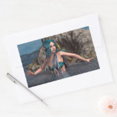 Ultramarijn Zeemeermin Rechthoekige Sticker (Envelop)