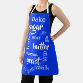 Ultramarine Blue Baking Words Schort (Insitu)
