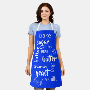 Ultramarine Blue Baking Words Schort