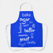 Ultramarine Blue Baking Words Schort (Voorkant)