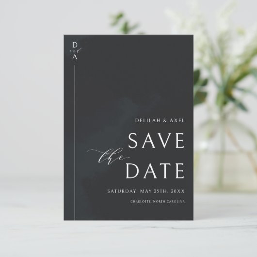 Ultramodern Minimaal zwart-wit sparen de datum Save The Date (Staand voorkant)