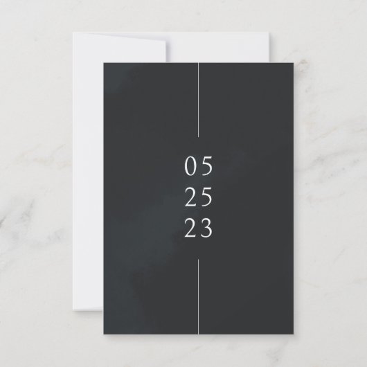 Ultramodern Minimaal zwart-wit sparen de datum Save The Date (Achterkant)