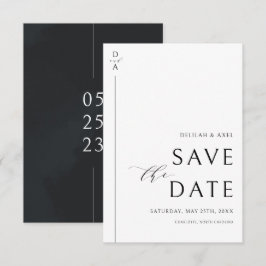 Ultramodern Minimaal zwart-wit sparen de datum Save The Date