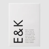 Ultramoderne Bold Monogram bruiloft Vellum Uitnodigingen (Voorkant)