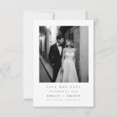 Ultramoderne minimale klassieke fotobruiloft save the date (Voorkant)