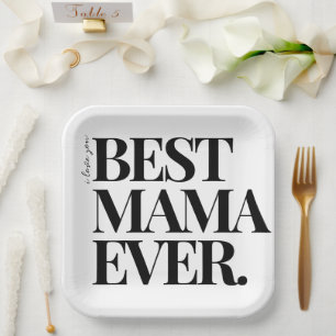 Ultramoderne vetgedrukte ‘beste mama ooit’ papieren bordje