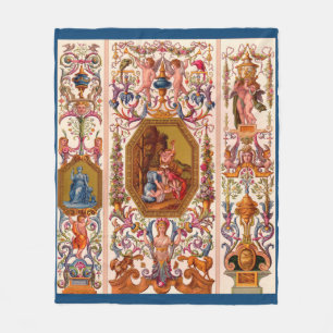 ultraoptische 17e-eeuwse barokafdruk fleece deken