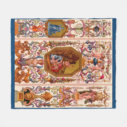 ultraoptische 17e-eeuwse barokafdruk fleece deken (Voorkant (Horizontaal))