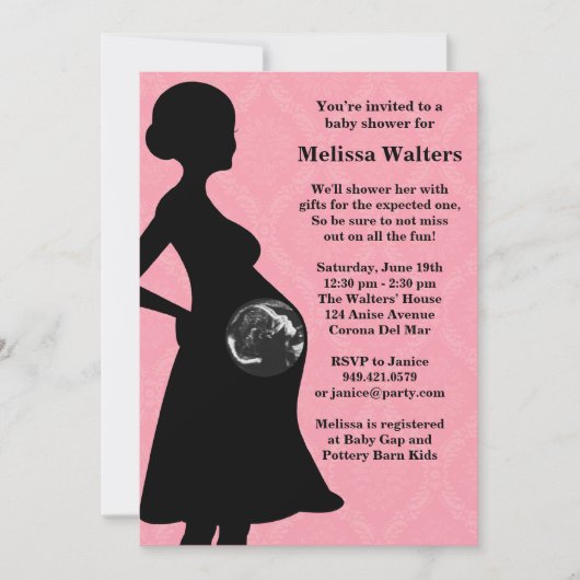 Ultrasons Invitation Baby shower (Devant)