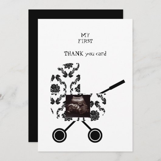 Ultrasound B/W-beeldscherm - Hartelijk dank voor u Bedankkaart (Voorkant / Achterkant)