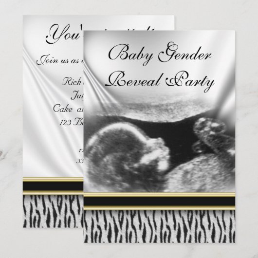 Ultrasound Baby Genre Reveal Party Invitation (Devant / Derrière)