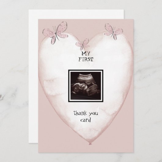 Ultrasound Coeur & Papillon Merci amusant (Devant / Derrière)