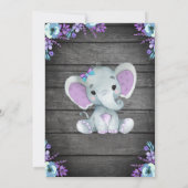 Ultrasound Elephant Baby shower Invitation, rustis Kaart (Achterkant)