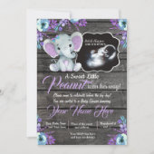 Ultrasound Elephant Baby shower Invitation, rustis Kaart (Voorkant)