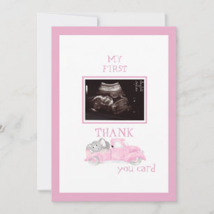 Ultrasound Foto Truck Bedankt Roze Baby