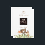 Ultrasound Photo Boy Funny Woodland Merci<br><div class="desc">Carte de remerciements Baby shower photo Ultrasound. La perspective du bébé. Merci du bébé. Des animaux qui dorment dans le bois. Mon garçon.</div>