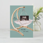 Ultrasound Photo Swing Drôle Merci Turquoise bébé (Debout devant)