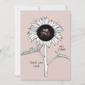 Ultrasound Sunflower Roze Funny Baby shower Bedankkaart (Voorkant)