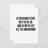 Ultrasound techs doen het in 2D, 3D en 4D - we heb Bedankkaart (Voorkant / Achterkant)