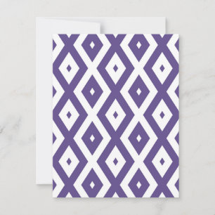 Ultraviolet en wit diamantpatroon RSVP kaartje