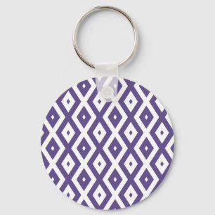 Ultraviolet en wit diamantpatroon sleutelhanger