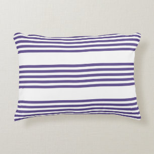 Ultraviolet en wit vijf strips accent kussen