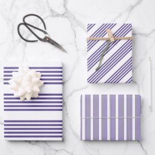Ultraviolet en wit vijf strips inpakpapier vel
