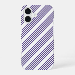 Ultraviolet en wit vijf strips iPhone 16 hoesje