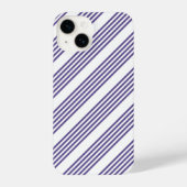 Ultraviolet en wit vijf strips iPhone hoesje (Achterkant)
